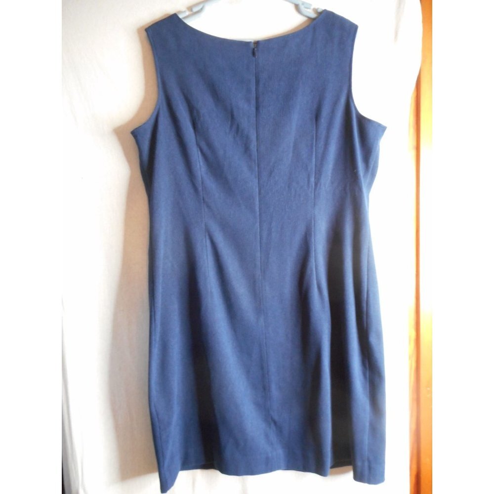 Vintage little blue dress Casual Corner Annex Blue knit dress Size 16 sleeveless - Picture 6 of 6
